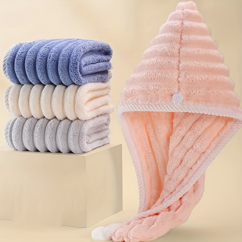 Toalla de microfibra para el cabello, accesorios esenciales de baño, reduce  el encrespamiento y los vuelos, toalla de pelo súper absorbente con