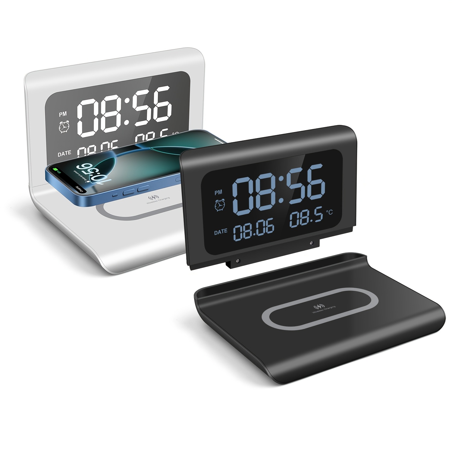 

Clock Alarm Wireless Charger Detachable For Iphone16/15/14/13 Series, Compatible With Samsung Galaxy S24/s23/s22 Wireless Charging Station