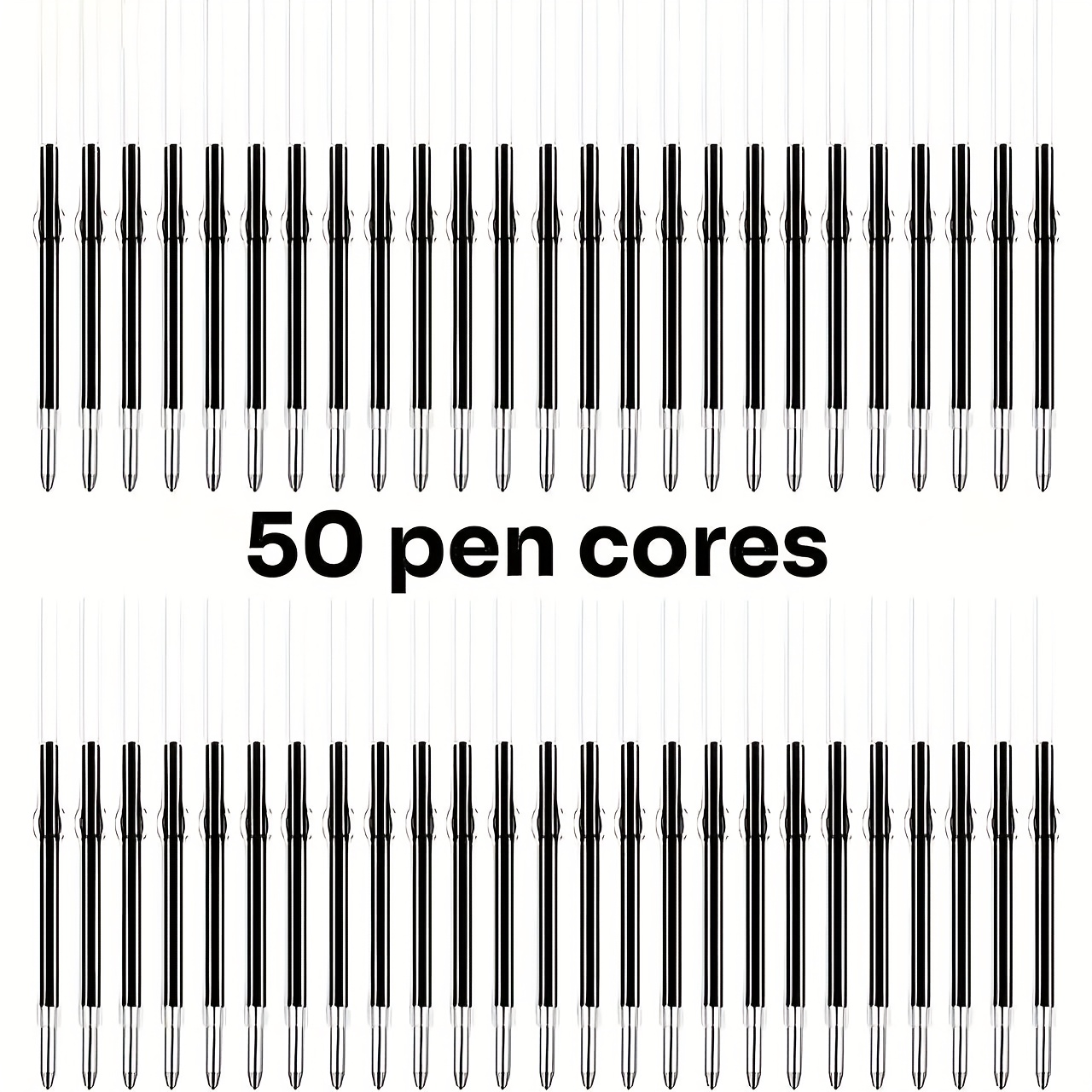 TEMU 50pcs Of Beadable Ballpoint Pen Refills Durable Medium Point Tips Replaceable Ink Cartridges Writing Tools Fine Pen Refills Ink Pens For