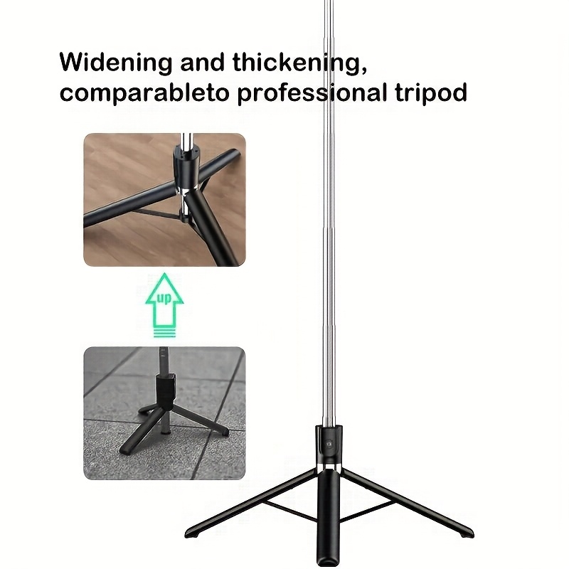 a 68 inch extendable selfie stick that   as a professional floor tripod for live streaming featuring a wireless   degree rotation and a stable anti shake design   travel   and outdoor for live broadcasts works with Product details 2