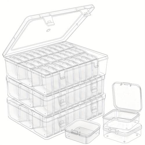 3pcs 5pcs bead organizer box box with 30pcs small bead organizers and storage plastic cases mini clear bead storage containers boxes with hinged lid and rectangle for bracelet making jewelry craft nail 8 8 6 7 2 4 inch