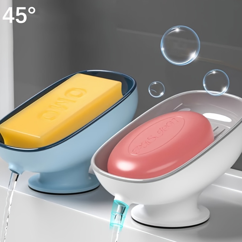 

Angle Adjustable Soap Dish For Bathroom, Wall-mounted Plastic Oval Soap Holder With Drain, Luxurious Removable Soap Tray