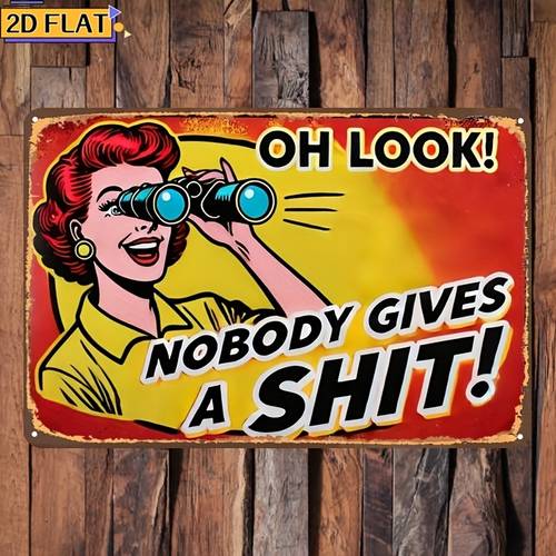 2d flat 2d flat 1pc oh look no one cares wooden sign wall restaurant bar door garage decor