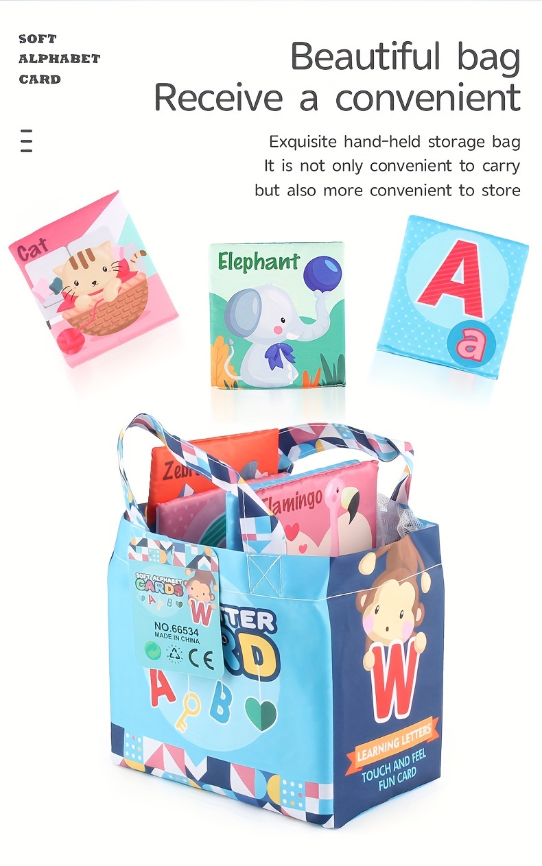 26pcs early education cognitive card cloth books soft animal letter color number learning toys suitable for children as gift details 6