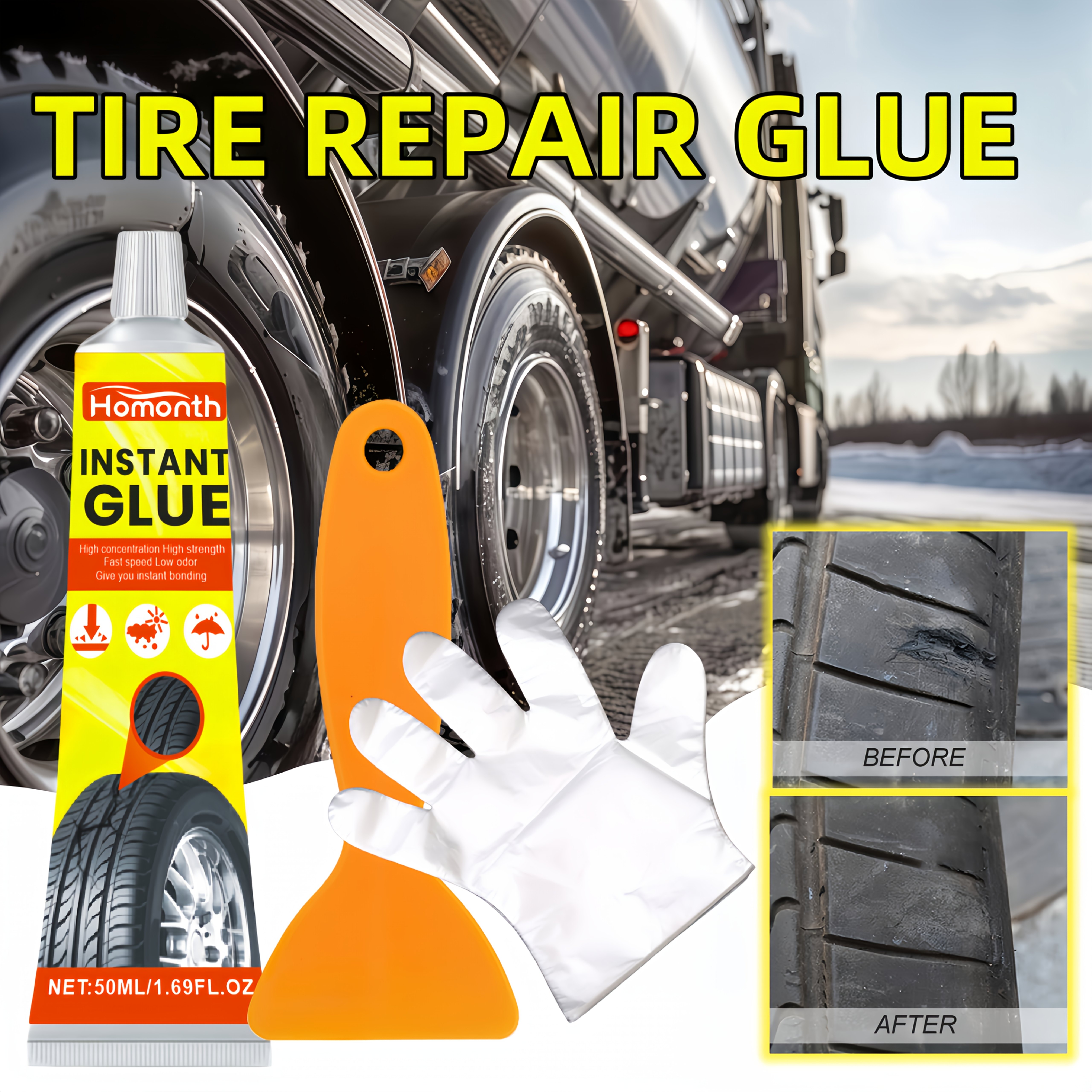 1pc car tire repair wheel crack sealer bonding agent for