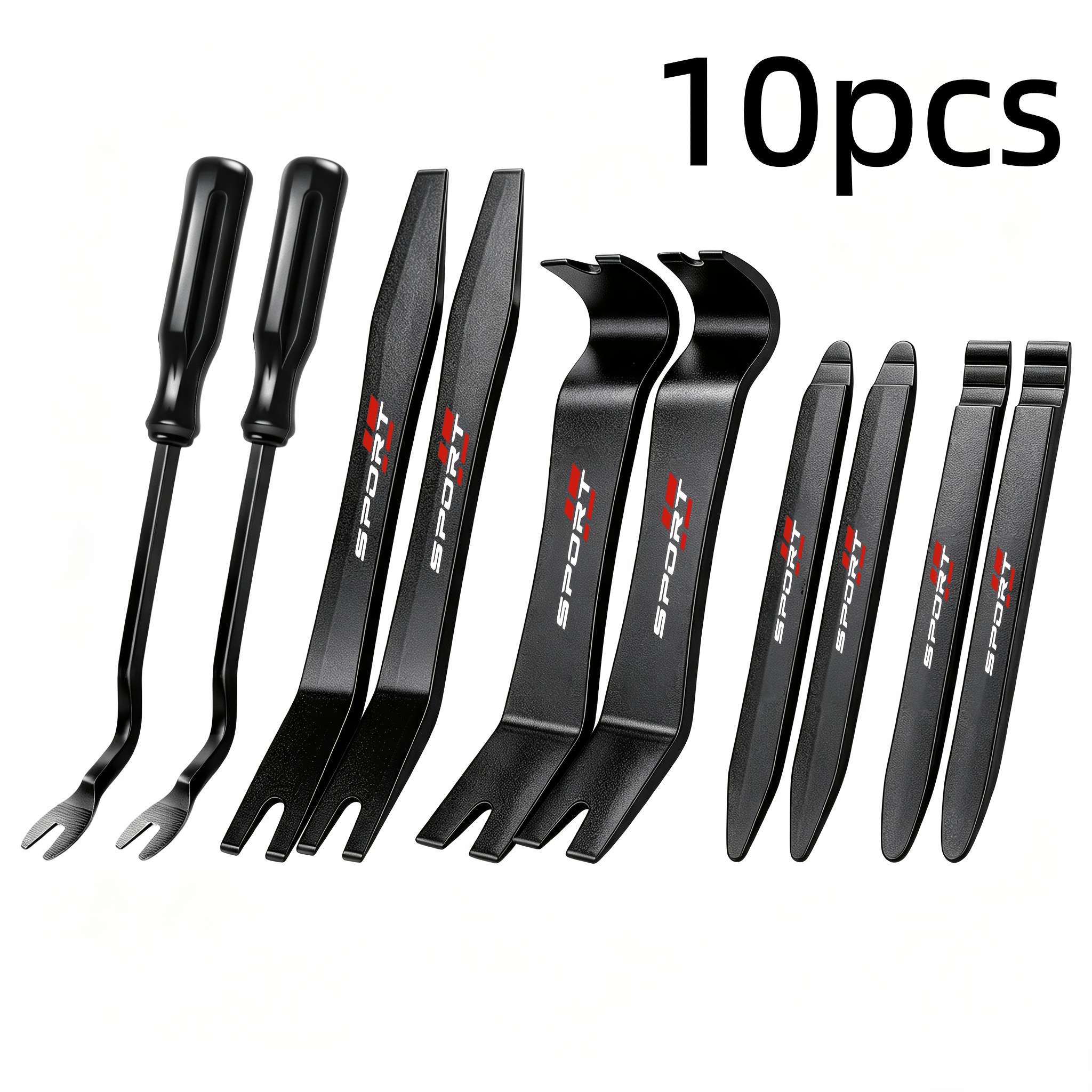 TEMU 10pcs Car Trim Removal Tool Kit, Scratch-free Plastic Pry Bar Auto Interior Door Panel Dashboard Audio Molding Tool Set, Fastener Clip Remover