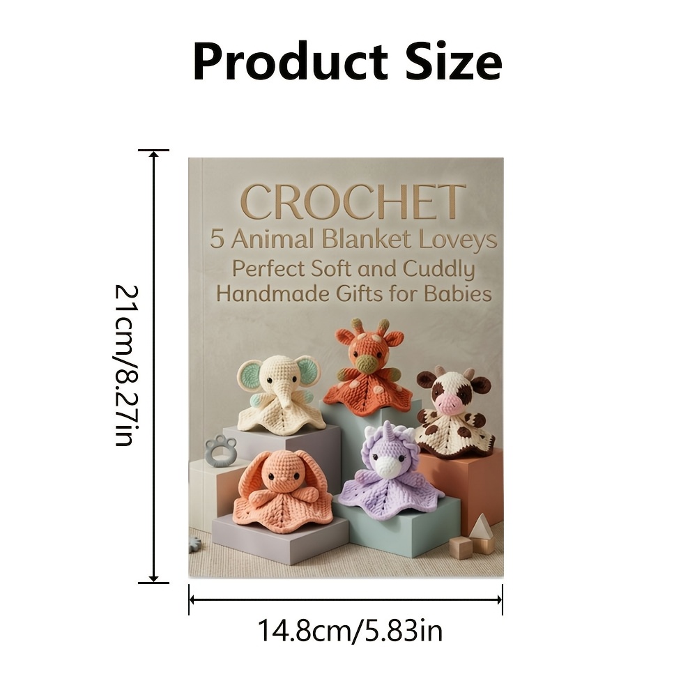 TEMU Crochet Patterns And Templates. 5 Animal Blanket And Cuddly Handmade Gifts, Knitting Pattern Collection For Enthusiasts, Multiple Styles With
