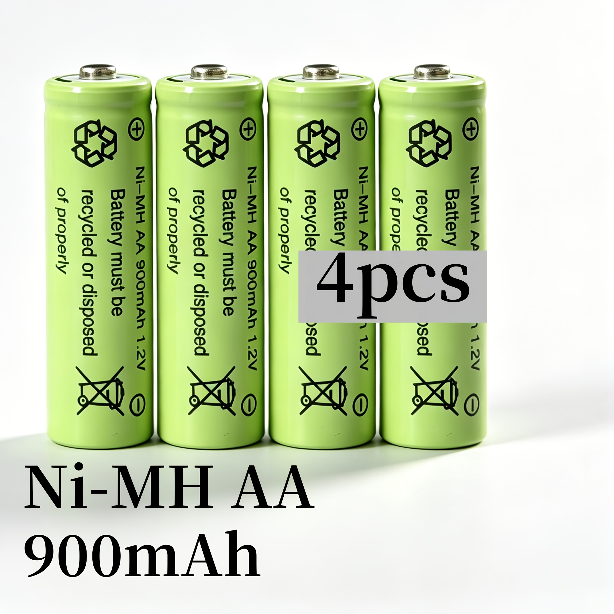 TEMU 4/8/12pcs Mi-mh Battery, Aa Ni-mh Battery 900mah 1.2v Rechargeable Hr6 High Capacity Long Lasting