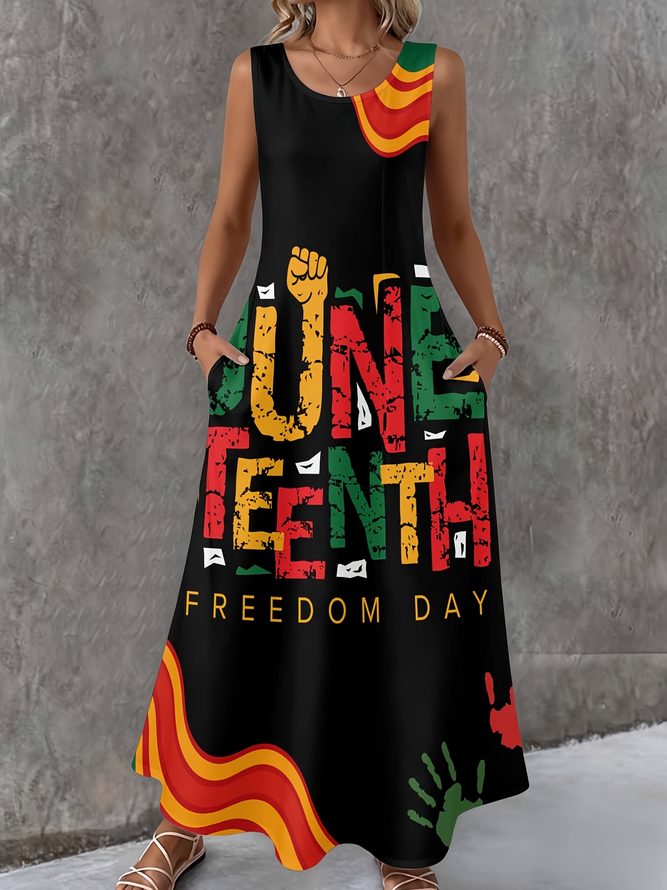 juneteenth maxi dresses Summer Dresses for Women Sleeveless Maxi Dress Women Juneteenth * Day *  Outfit for Beach And Casual Attire