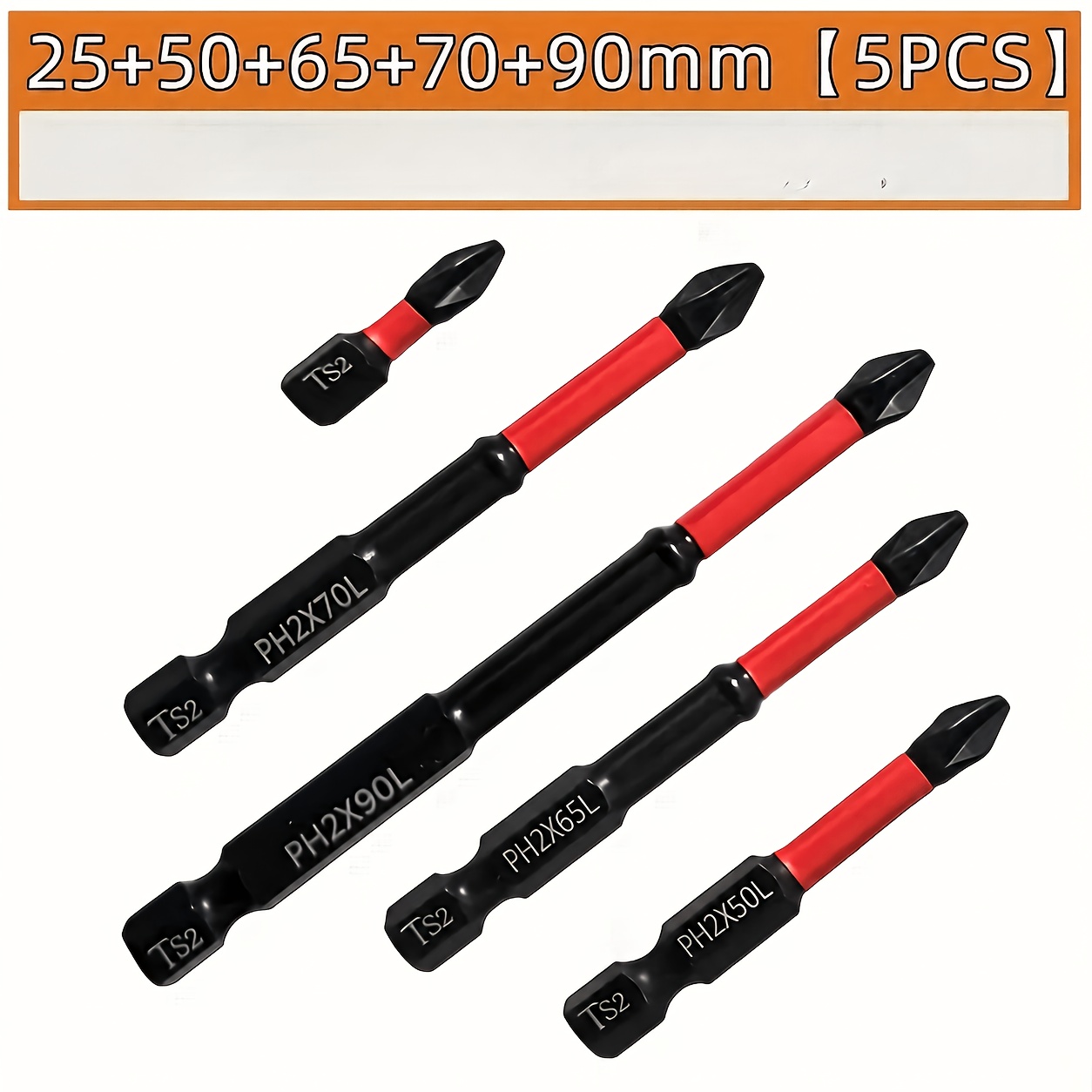 Image of 5pcs/set Magnetic Anti Slip Drill Bit Set: 5pcs,, Suitable For Electric And Manual Drive Cross And Drills, Anti Slip Grip Magnetic Drill Bit Set, [magnetic Screwdriver Drill Bit Set]great Gift For