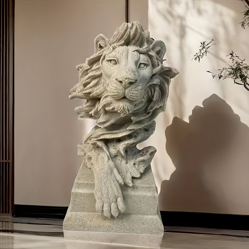 löwenstatue tiere familienecke wohnzimmer