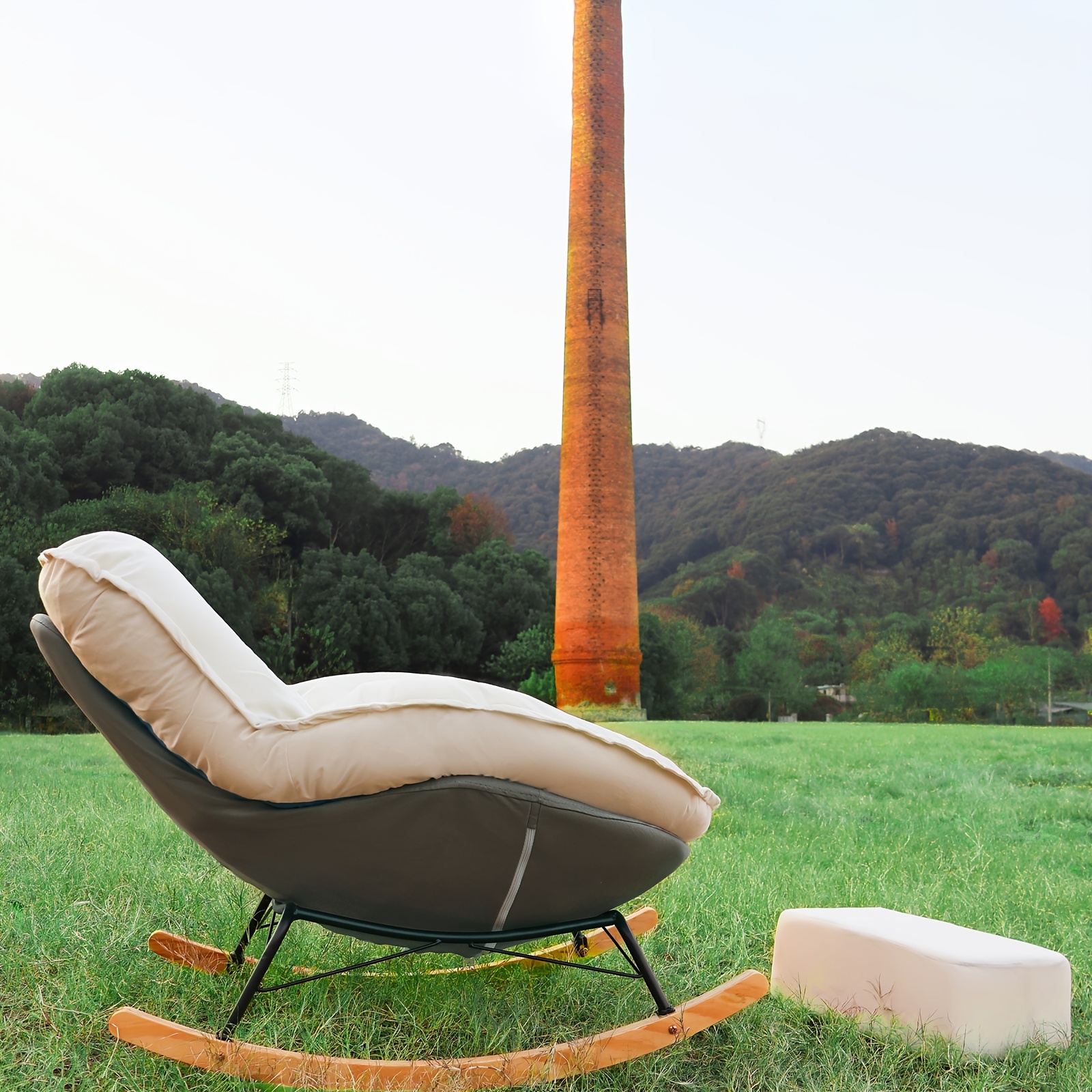 modern rocking chair ergonomic penguin chair metal legs Temu Romania