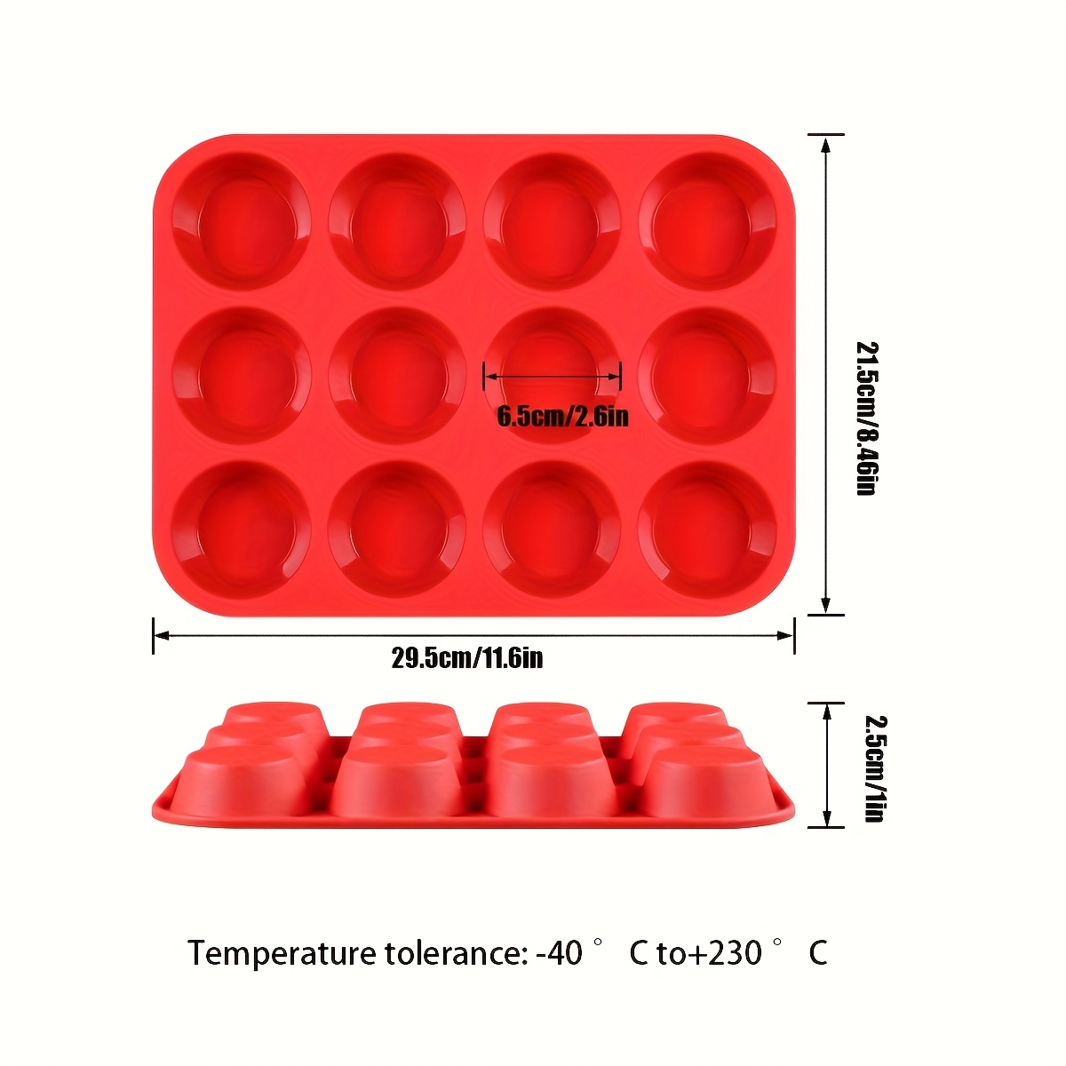 12cups Silicone Muffin Pan - Silicone Cupcake Pan Nonstick Silicone Molds Great For Making , Bread, Baking Tools, Kitchen Accessories