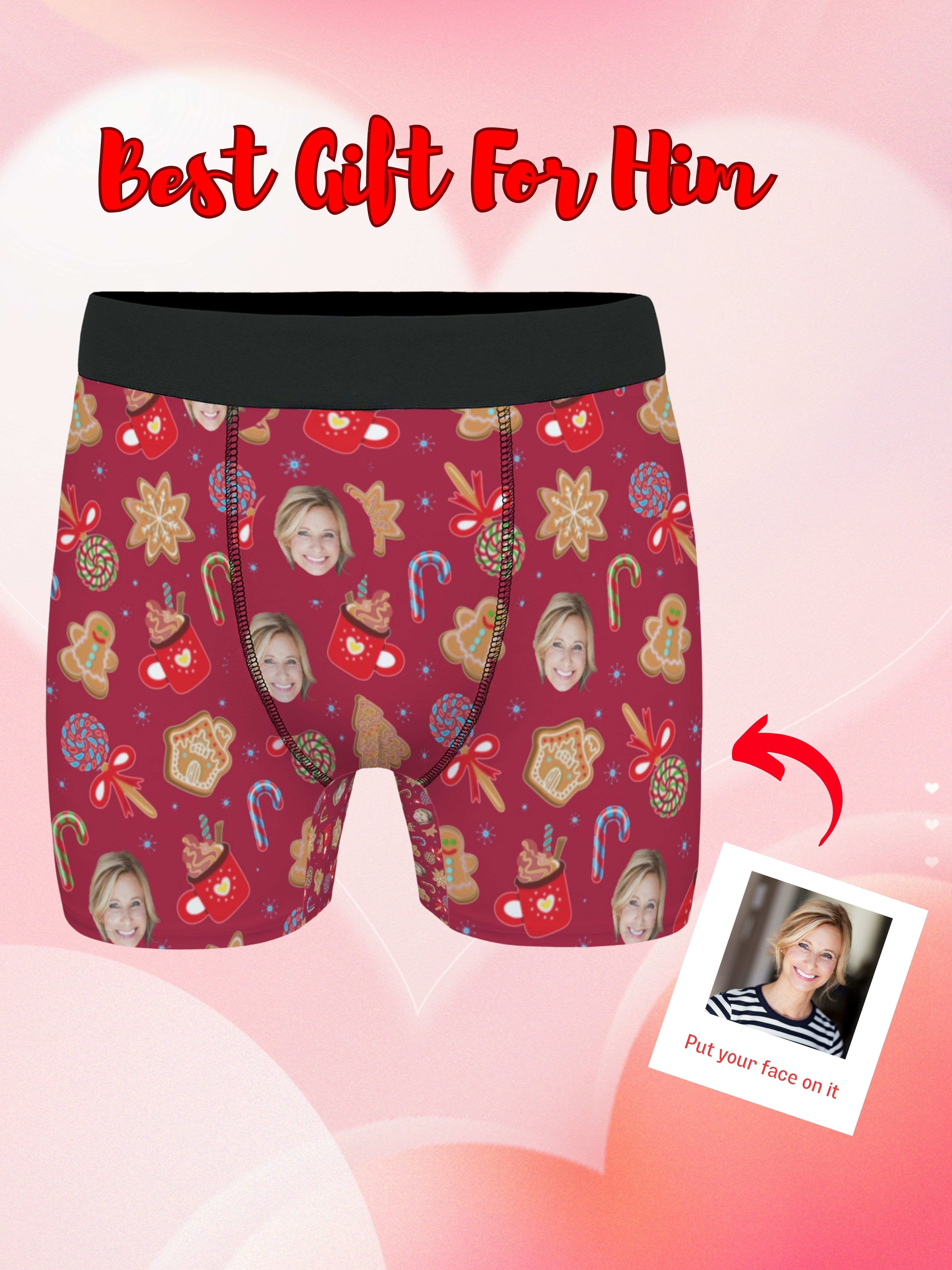 Custom Boxers for Men Boyfriend Husband Father, Personalized Face