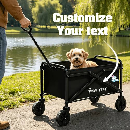 Pet Dog Stroller, 1pc Customizable Pet Stroller, Large Capacity Portable Folding for Camping and Campgrounds with Swivel Wheels, Thickened Frame for and , Suitable for
