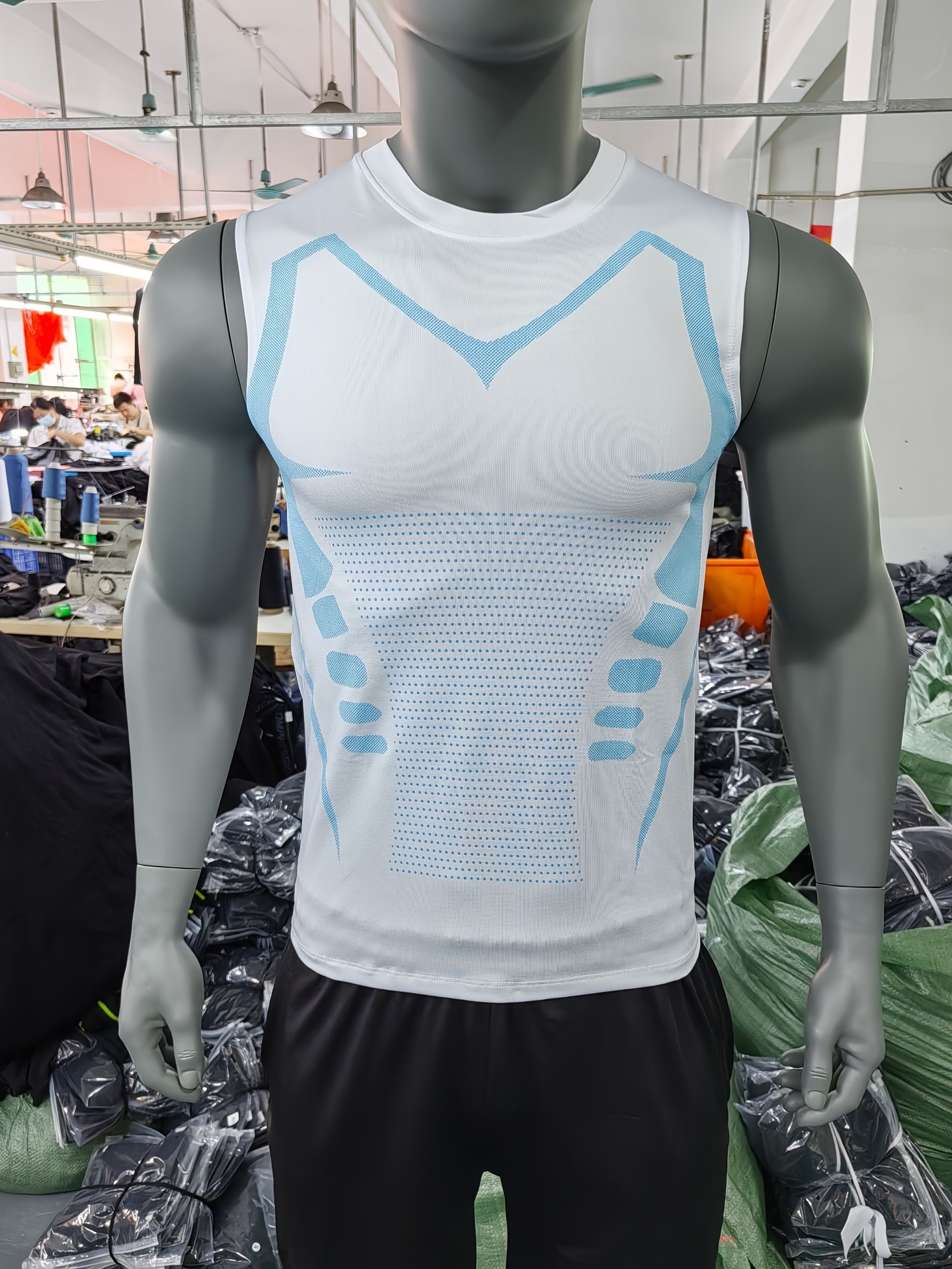 mens polyester spandex athletic tank tops sleeveless crew Temu