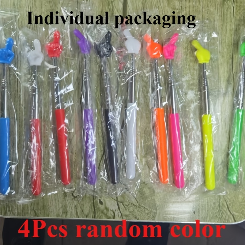 TEMU 3/4/10pcs Individually Packed, Deluxe Bright Retractable Teaching Pointers - Stainless Steel Pointer Pens, Portable And Easy To Store, Ideal For