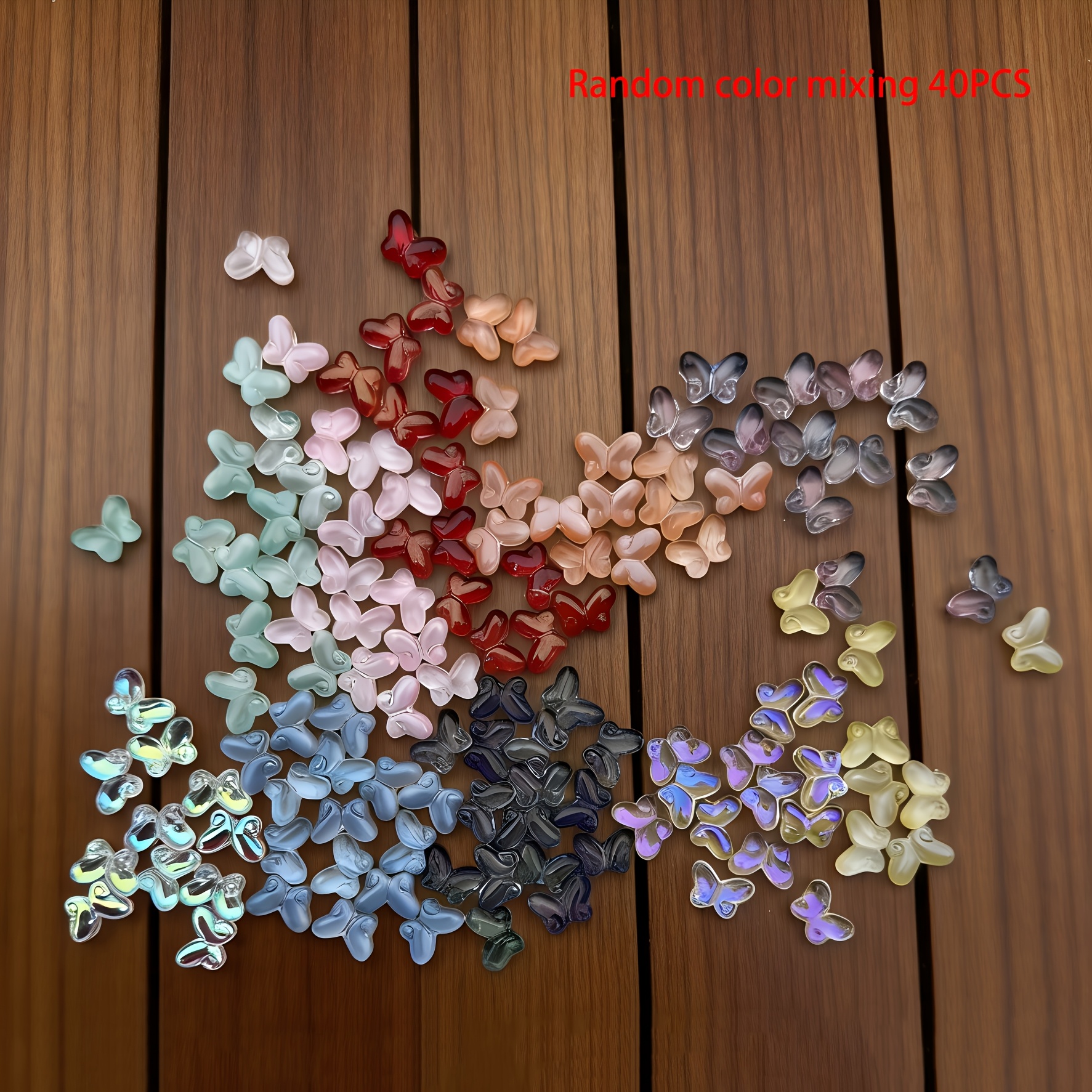 TEMU 40pcs Glass Beads For Jewelry Making, Mixed Color Transparent Beads, 11.5x15mm Loose Spacer Beads For Diy Bracelets, Necklaces, Earring Crafts &