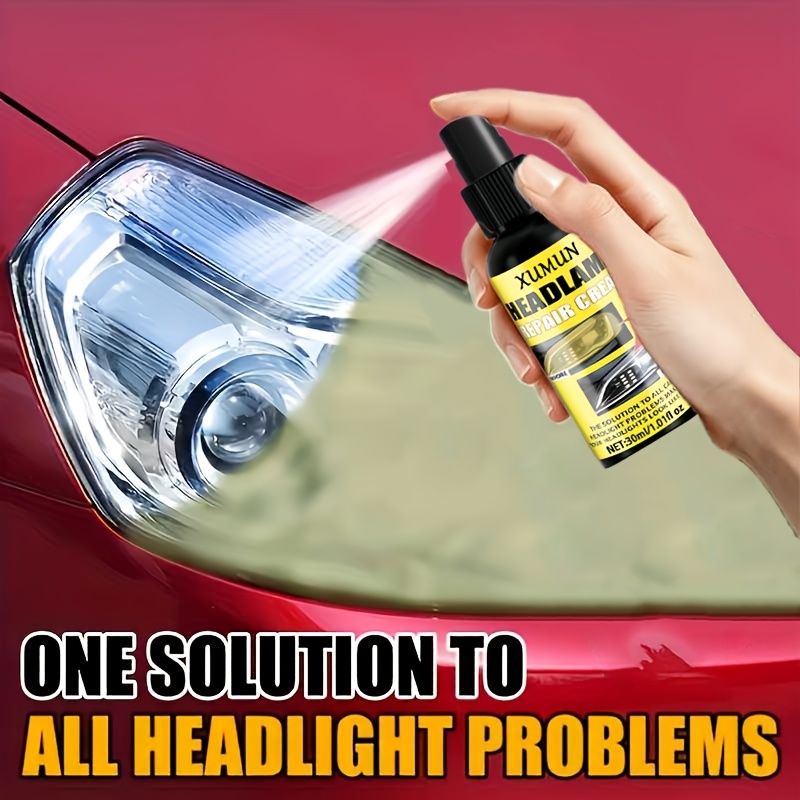Headlight Restoration Spray - Removes Yellow Oxidation, Scratches, Haze, and Cloudiness, Instantly Brightening Headlights - Suitable for Car Front and Rear Headlights, Non-toxic, Prevents Yellowing and Oxidation - An Effective Refurbishment Solution