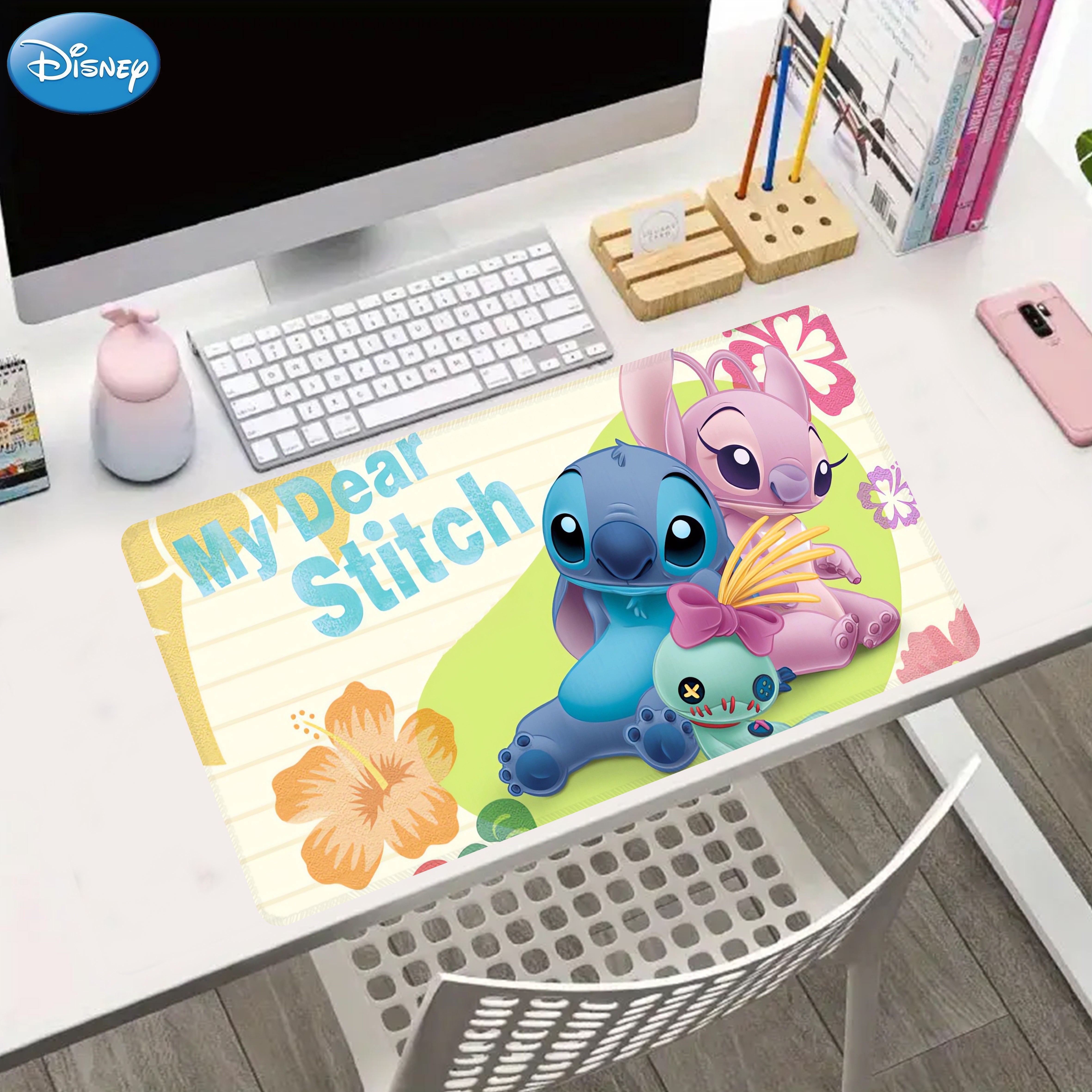 

1pc Authorized Disney Mouse Pad, Creative Office Desktop Mouse Pad, Stitch Style Computer Mouse Pad, Waterproof Mouse Pad