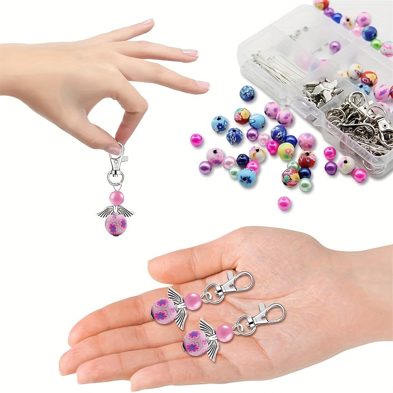 kit fai da te regalo festivo con ali  , perline di argilla   colorate per portachiavi e ciondolo da borsa senza strumenti - 30 pezzi Dettagli dell'articolo 4