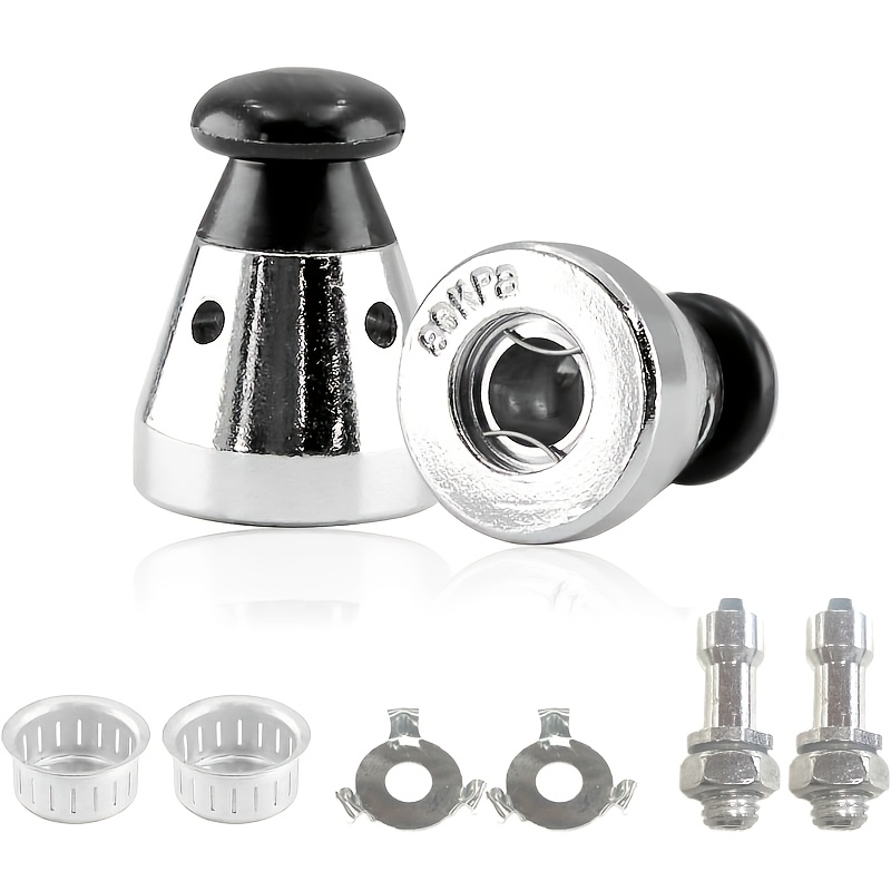 TEMU Disponibili 1 o 2 set, set 4 o 8 pezzi di set valvola di peso per pentola a pressione argentata 80KPA con di , perlina antintasamento per lo
