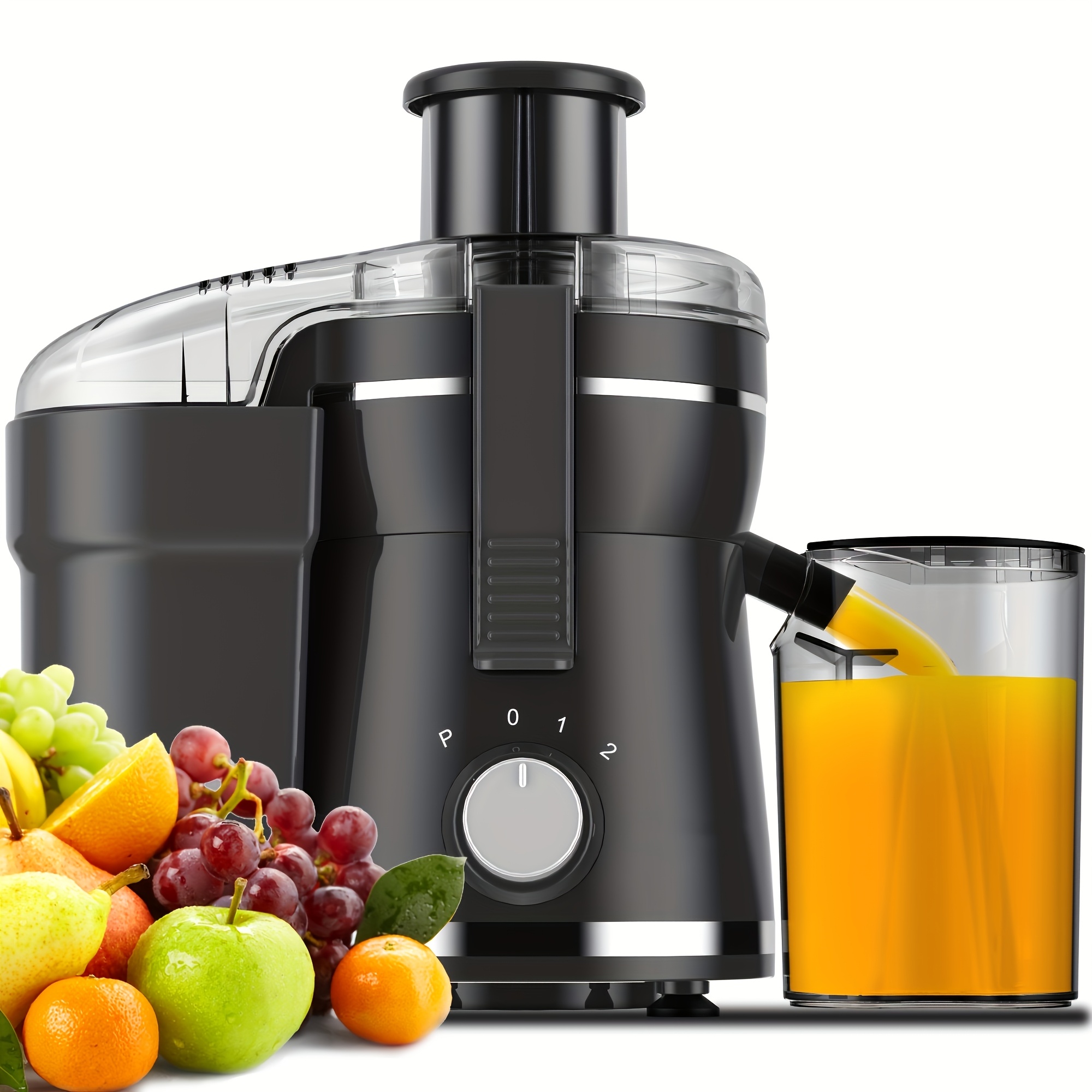 

500w Centrifugal Juicer With Wide Mouth Feed Chute - & Vegetable , Stainless Steel, Bpa-free, Space-saving Design, Includes Glass Pitcher & Measuring Cups, , Vegetable Juicer