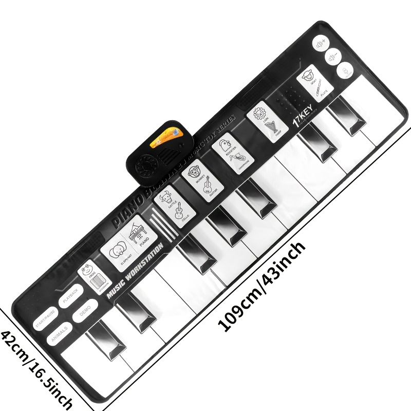 1pc music piano mat toy keyboard floor   adjustable volume   different   6 kinds of instruments switching birthday christmas halloween thanksgiving gift for boys and girls Product details 7