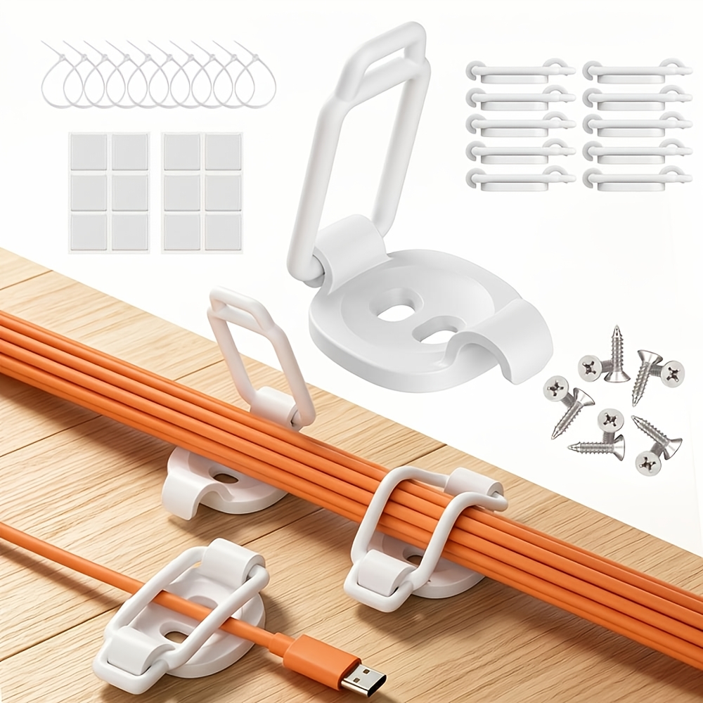10 Packs of Adjustable Self-Adhesive Cable Neat Clips
