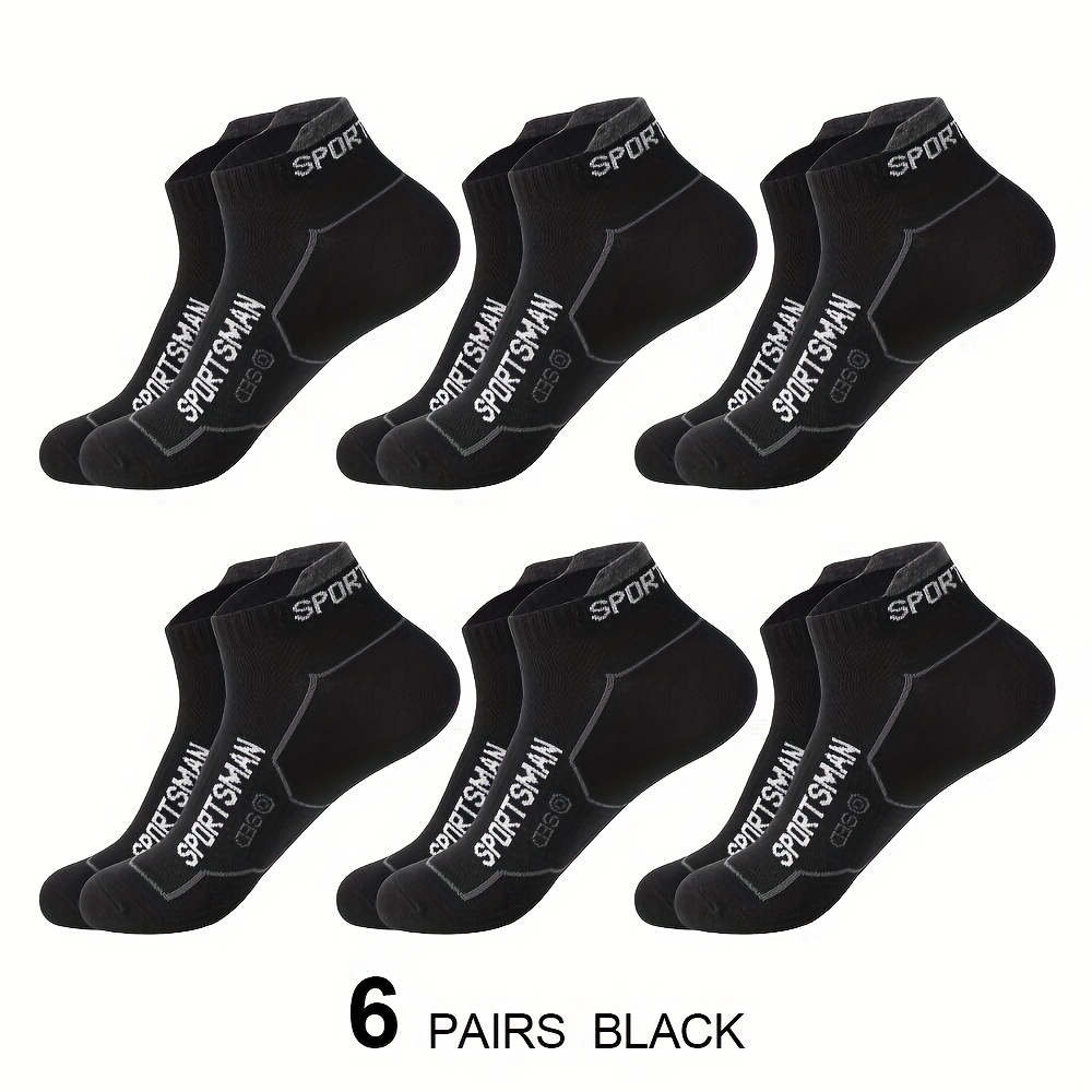 TEMU 6 Pairs Of Men's Short Socks, Breathable Running Socks That Sweat, Casual Low-cut Socks For , Sweat-resistant