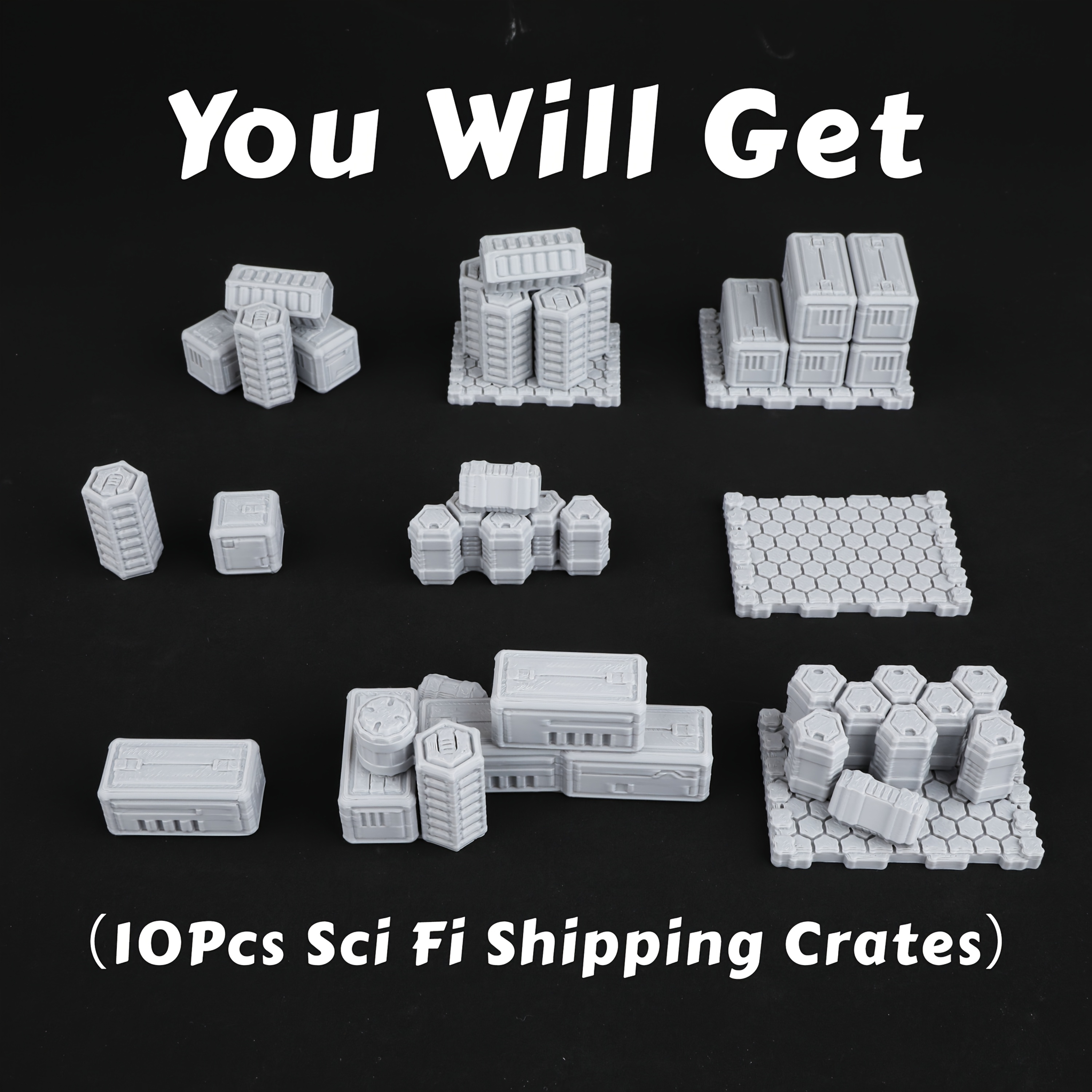 1 Set 28mm Shipping Crates Cargo Container Terrain Bundle - Rpg Role Playing Tabletop Games Scene Terrain Building Accessories For Science Fiction Theme Game