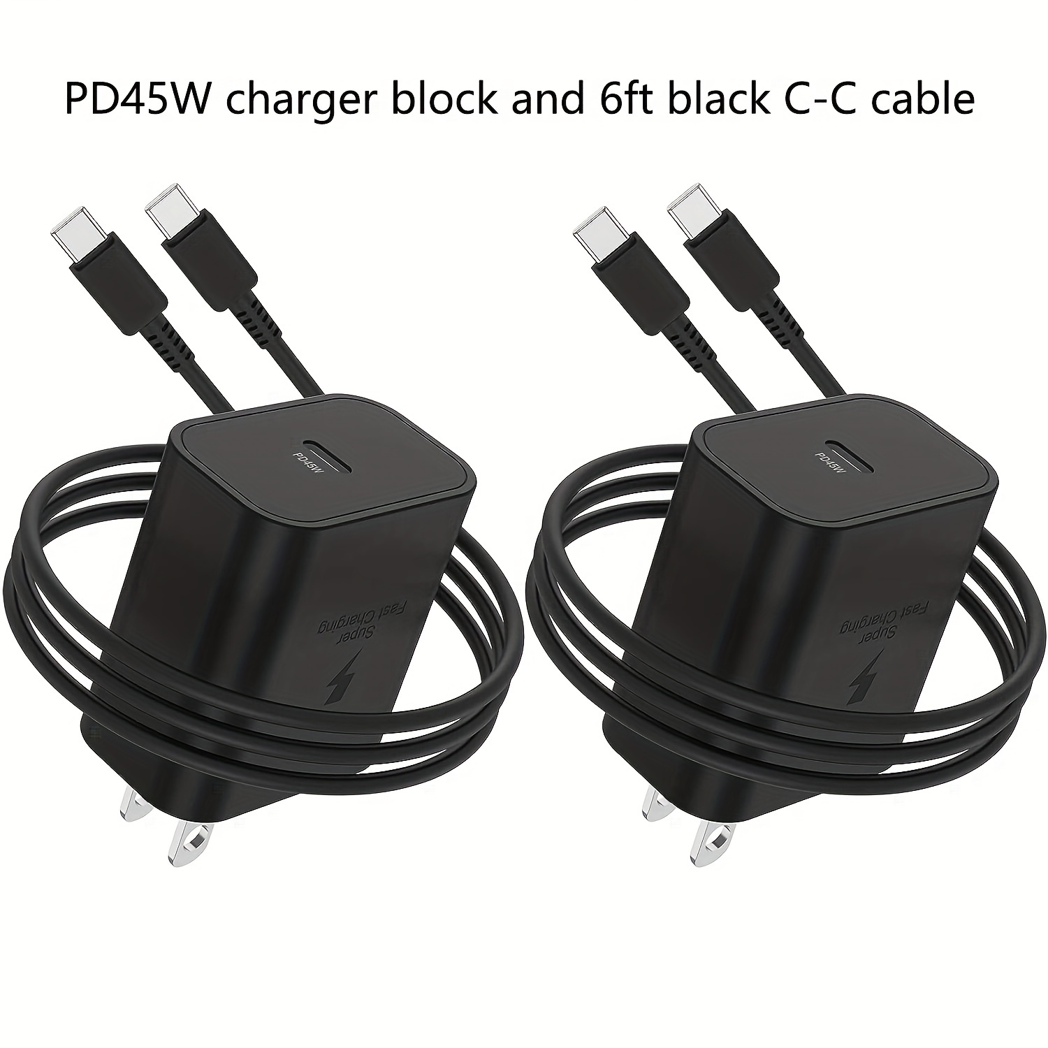 

2pack 45w For Super Charger C, Usb C Charging And 6ft/ For Phone Charger S24 /s24/s23+/s23/s22 /s22+/s22 /s21/s21+/ 20 /note10+