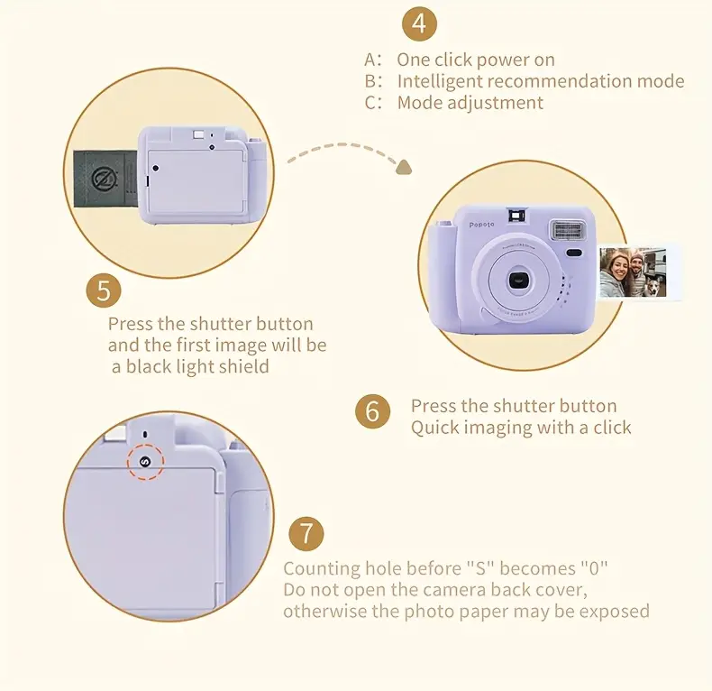 instant camera with dly stickers film camera built battery operated ideal for holiday gifts batteries not included Product details 5