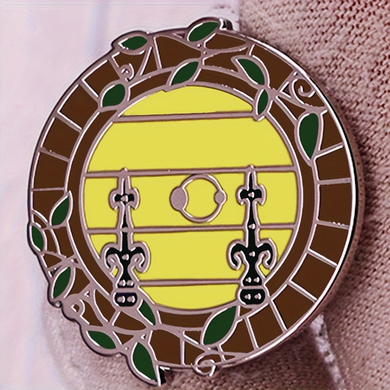 Accessory Featuring A Whimsical Round Door Brooch Enamel Pin