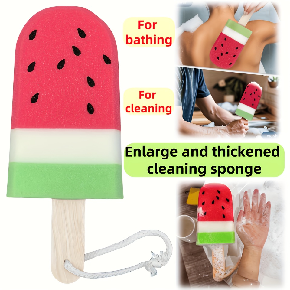 Summer Watermelon Ice Pop Bath Sponge, Soft Exfoliating Brush