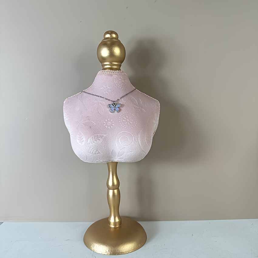 

Elegant Doll Necklace Display Stand, 1pc High Print Fabric Jewelry Storage For Women's Gifts, Display Props