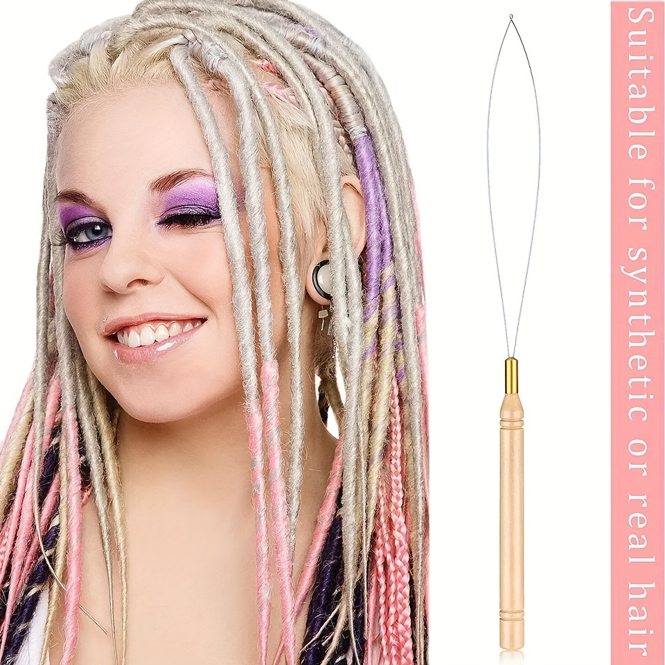 

10pcs Micro Ring Hair Extension Tool Set With Loop , Pulling Needle, And Beads - Ideal For Human Hair & Feather Extensions