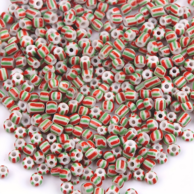 

Glass Seed Beads, 110pcs 4mm Christmas Color Assortment For Diy Jewelry Making, Beading Crafts, Ring & Necklace Accessories Wholesale