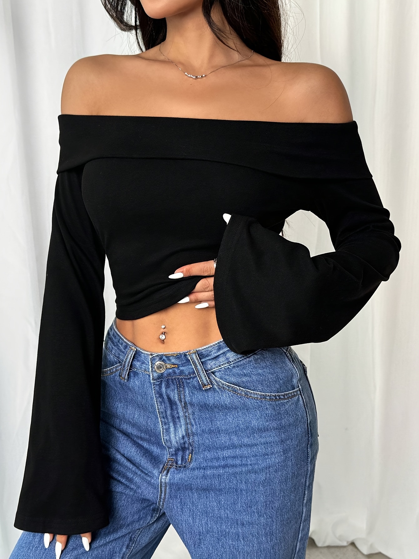 Tシャツ・カットソー OPEN YY : 24SS / KNOTTED OFF-SHOULDER TOP (3COLORS) off shoulder top sold on Temu Canada