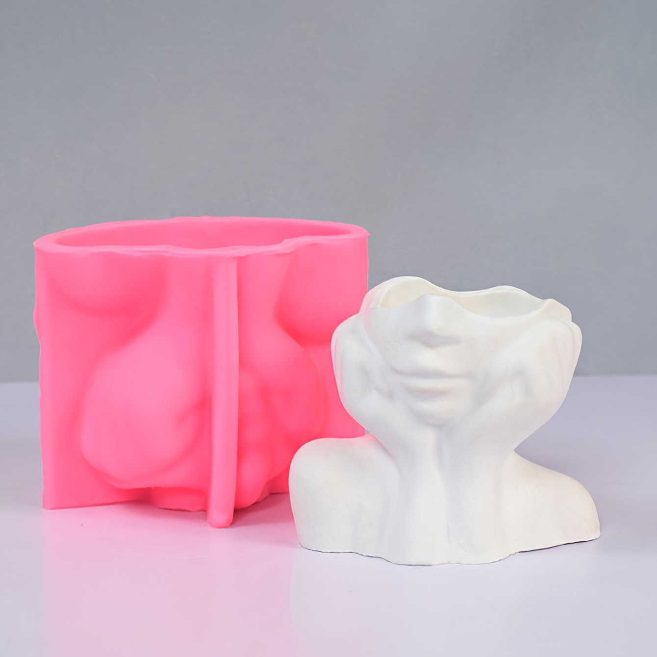 

Face Vase Silicone Mold For Handcrafted Plaster Home Decor - Unique Irregular Shape