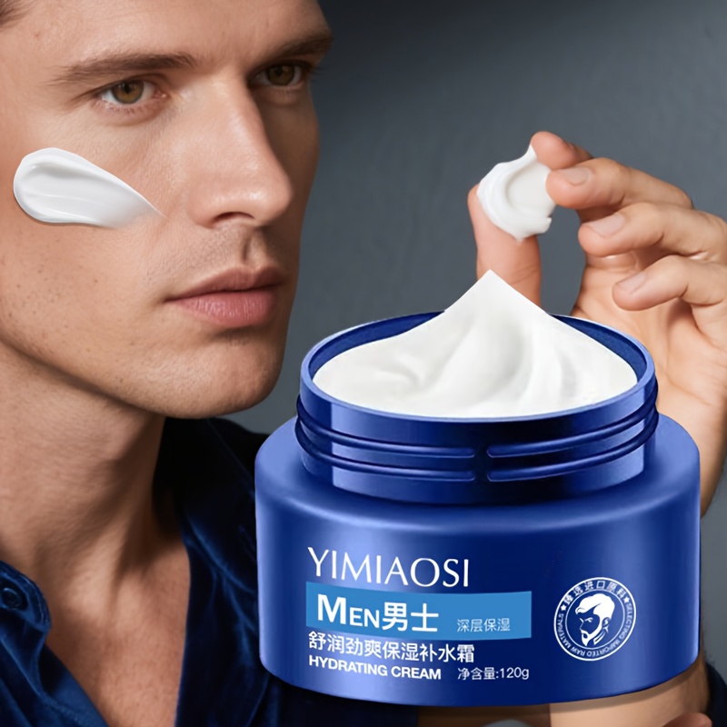 1pc Crème Hydratante pour Hommes à la Crème, Haute Hydratation, Contient du Sodium Hyaluronate, Extrait d'Aloe Vera et de Purslane, Facile à Absorber, Rafraîchissante et Non Grasse, Crème Hydratante pour Hommes