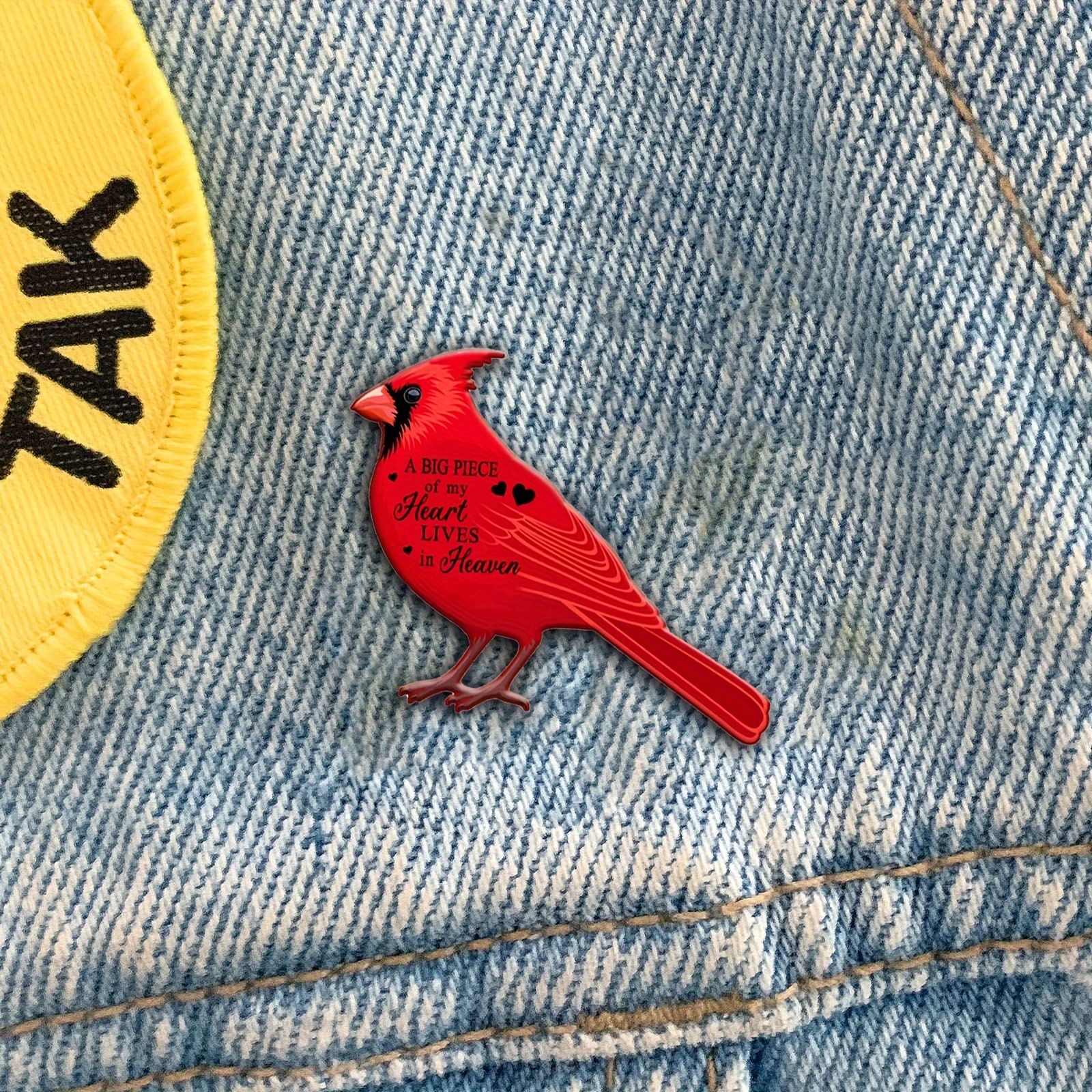 

Red Acrylic Pin Brooch - Memorial Heartfelt Message Gift For Bird Lovers, Ideal Birthday Or Christmas Present, 1 Piece