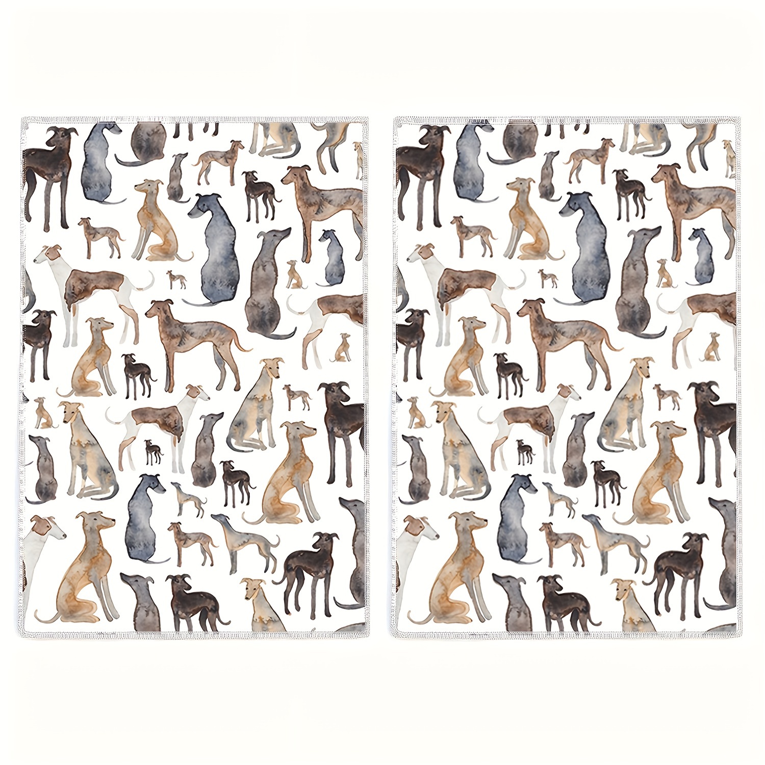 

Vintage Dog Breed Dish Towels - 2 Pack Greyhound Pattern - Oblong Polyester Kitchen Towel Set, Machine Washable, Fade Resistant, High Absorbency Decorative Dish Cloths For Christmas - 17.7 X 23.6 Inch