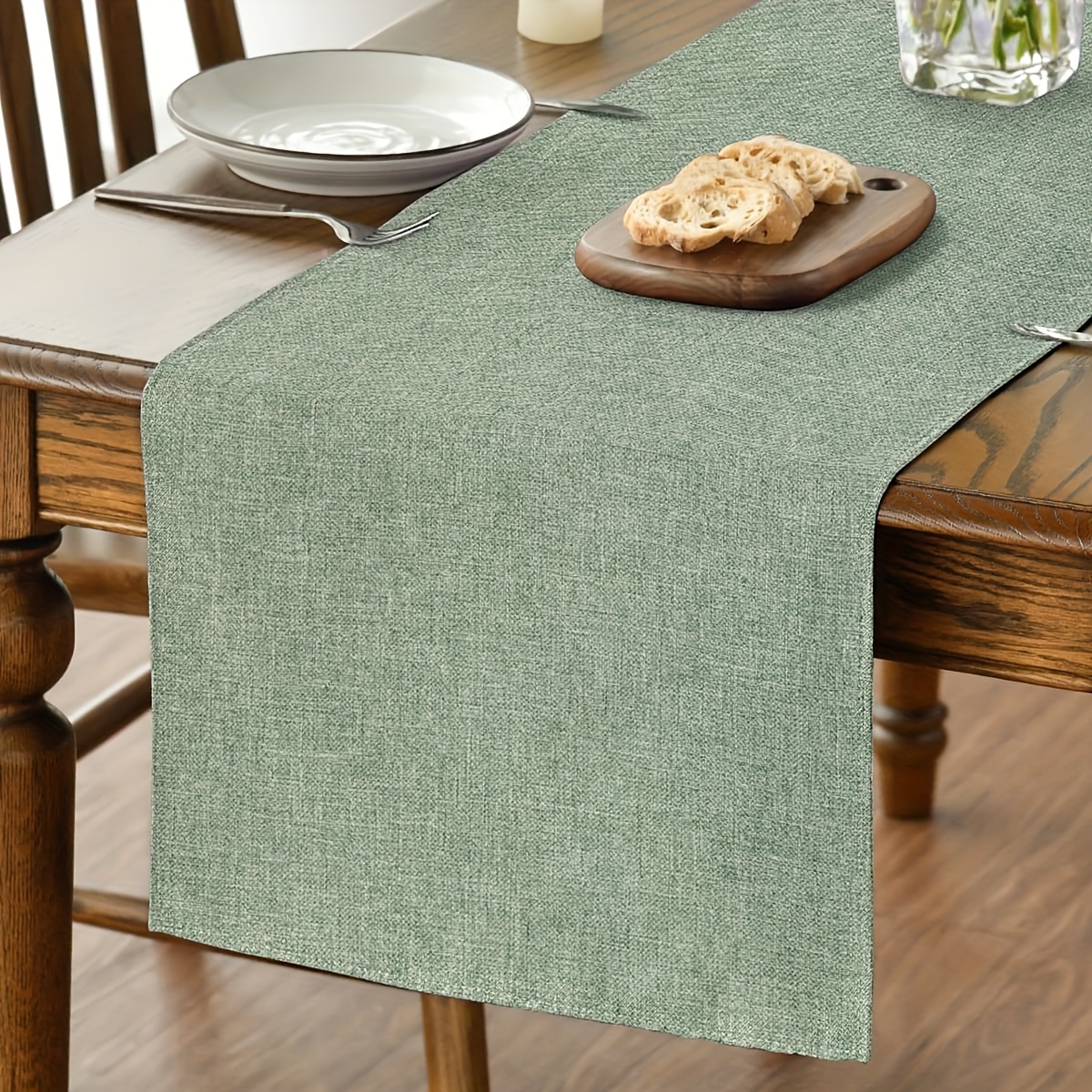 Image of Green Table Runner, Seasonal Spring/summer Washable Kitchen Dining Decor For Home Parties 33 X 183cm