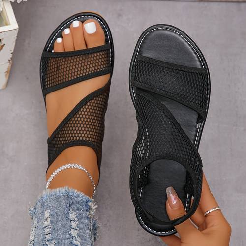 cross border womens fashion casual mesh breathable flat sandals women shoes