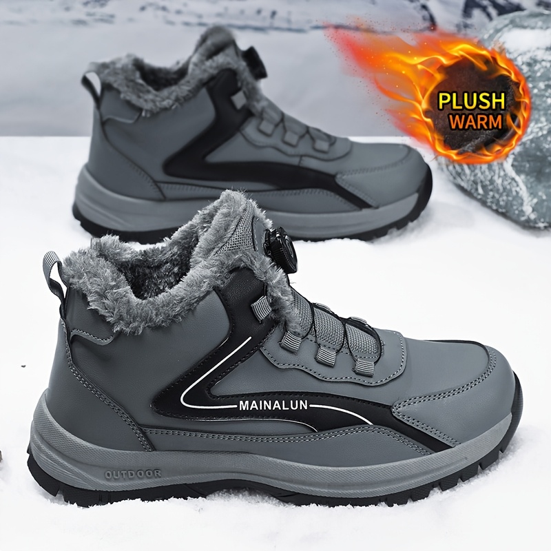 2pcs Men's Winter Warm Casual Snow Sports Shoes