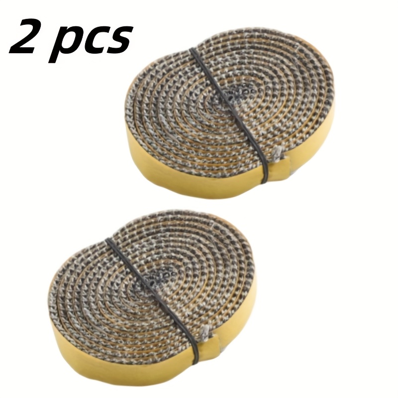 Image of Self-adhesive Fireplace Seal, 10mm X 2m Black Fiberglass Rope For Stove Glass Door, 1100°c Heat Resistant