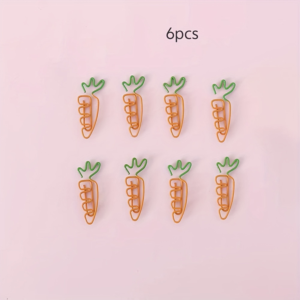 Image of Japanese Cute Carrot Paper Clip, Fresh Fruit, Heart, Students Use Easy And Creative Small Needles, Sticky Notes, Study Hand Account Paper Clip, Soft And Cute Bookmark Reward