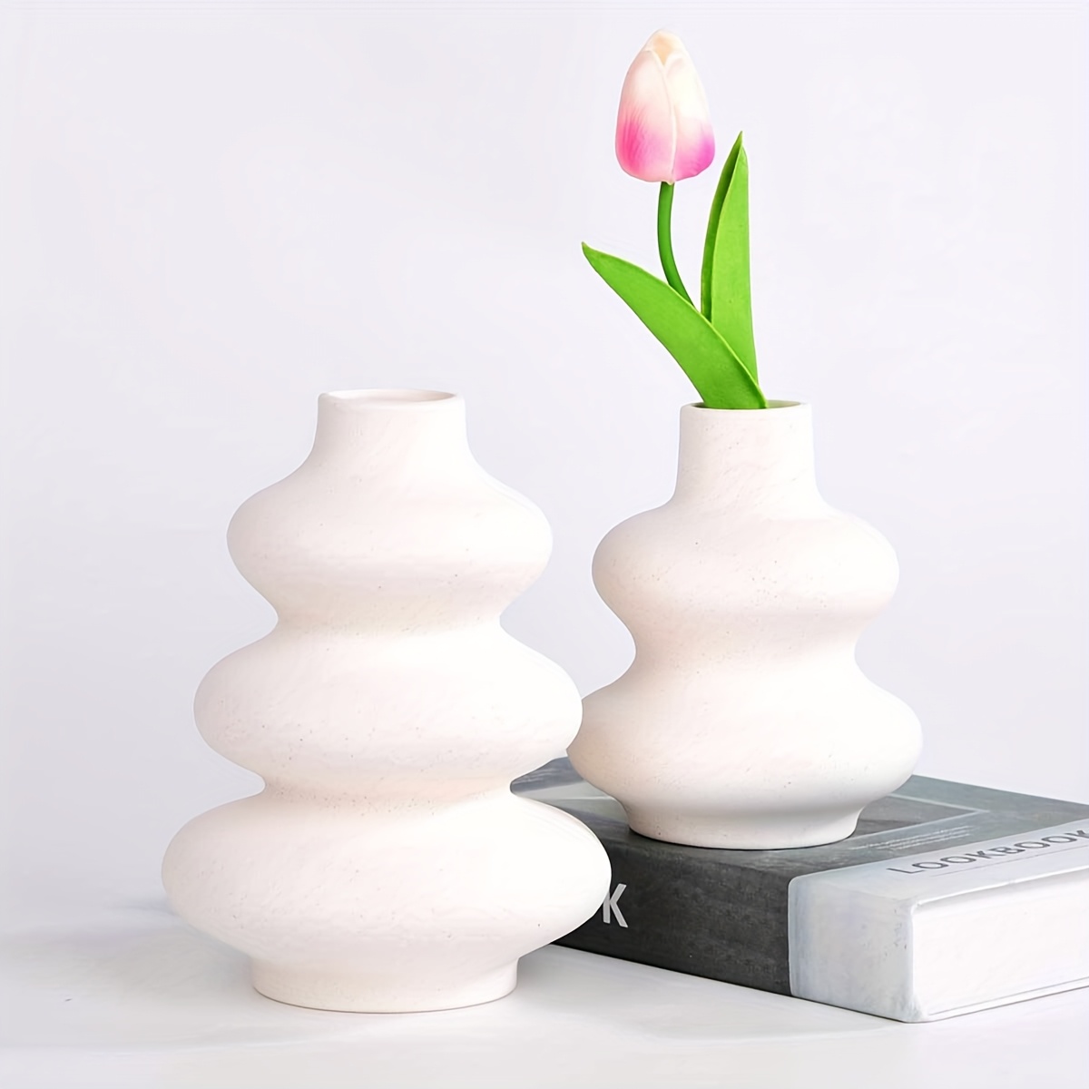 1pc european style plastic vase modern minimalist spiral design high quality durable plastic versatile for floral arrangements home decor battery free artistic centerpiece details 4