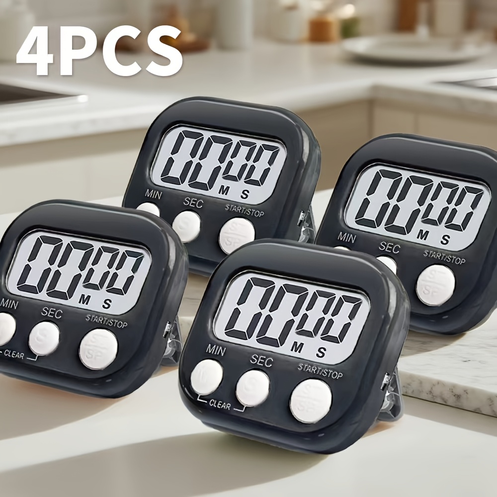 item picture 4 pack multi time magnetic timer set   240 minute countdown with loud alarm for kitchen cooking sports training classroom       display